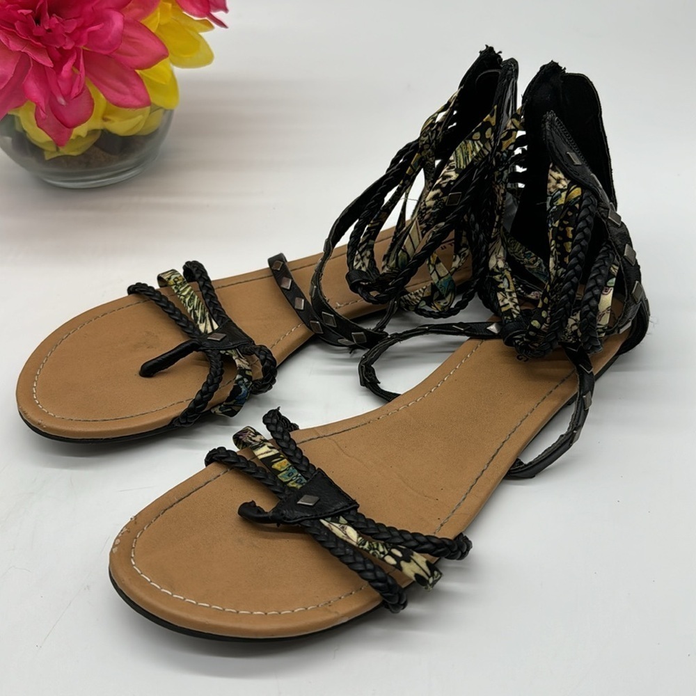Call It Spring Black Gladiator Sandal Size 9 MCS5981C